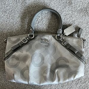 Coach gray/silver purse